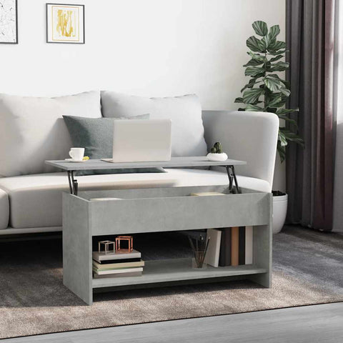 809651 Coffee Table Concrete Grey 102x50x52,5 cm Engineered Wood