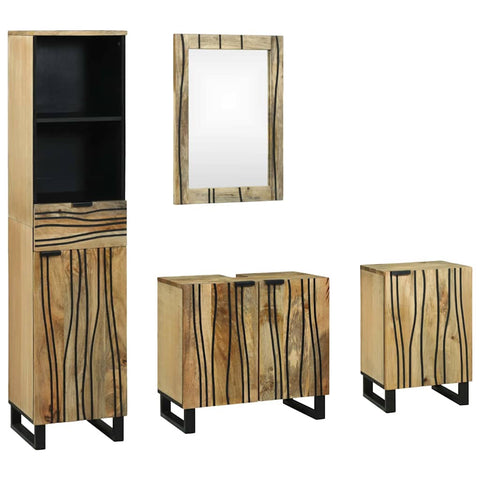 Bathroom Furniture Set with Drawer 4 pcs Brown 38 x 33 x 160 cm 3310044