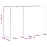 ZNTS Planter White 120x40x80 cm Cold-rolled Steel 860718