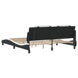 Bed Frame with LED without Mattress "Zadar" Black and White 180x200 cm 3214129