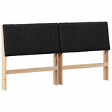 Upholstered Headboard Black 200 cm Solid Pine Wood 879376