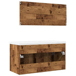 ZNTS 3 Piece Bathroom Furniture Set Old Wood Engineered Wood 3328587
