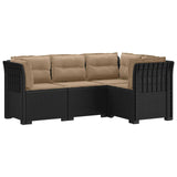 4-Seater Garden Sofa with Cushions Rattan Look PP Anthracite 3443980
