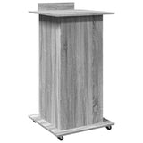 Lectern with Wheels & Drawer Grey Sonoma 55x55x107 cm Engineered Wood 848029