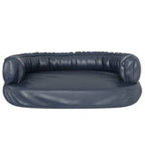 Ergonomic Foam Dog Bed Dark Blue 60x42 cm Faux Leather 171313