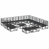 Garden Sofa Set with Cushion 14 pcs Black Aluminium 3378937