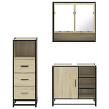 3 Piece Bathroom Furniture Set Sonoma Oak Engineered Wood 3301056