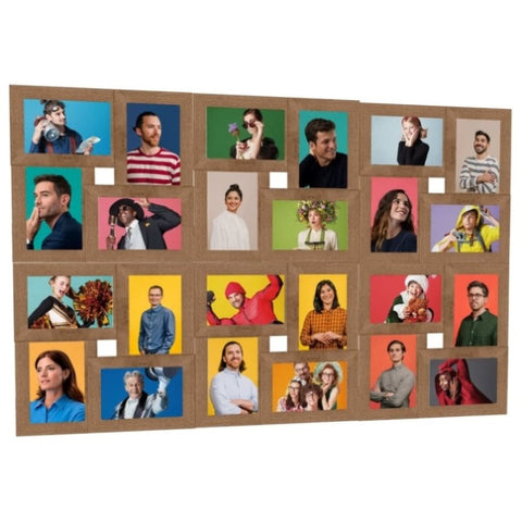 ZNTS Collage Photo Frame for 24x Picture Light Brown MDF 332785