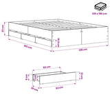 Bed Frame with Storage Artisan Oak 135 x 190 cm Engineered wood 3445767