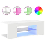 TV Cabinet with LED Lights White 90x39x30 cm 804238