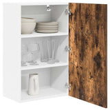 Hanging Cabinet with Door Smoked Oak and White 50 x 31 x 80 cm 884270