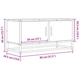 TV Cabinet Smoked Oak 80x34.5x40 cm Engineered Wood and Metal 848826