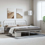 Bed Frame White Powder-coated steel 193x203 cm Bed Frame 353690