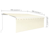 Manual Retractable Awning with Blind 4x3m Cream 3069297
