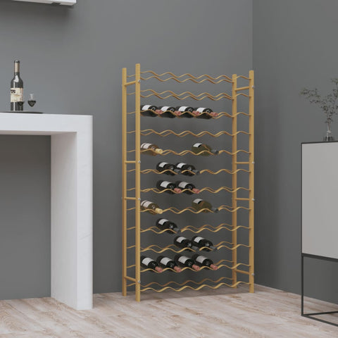 ZNTS Wine Rack for 72 Bottles Gold Metal 340913