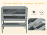 Wooden Hamster Cage 3 Tier House w/ Storage Shelf, Openable Top for Gerbils, Grey T3398P350015