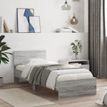 ZNTS Bed Frame without Mattress with Headboard Grey Sonoma 90x190 cm Single 838657