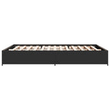 Bed Frame Black Engineered wood Double Durable Bed Frame 3279857