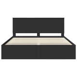 Bed Frame with Headboard Black 180 x 200 cm Solid Pine Wood 3410975