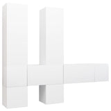 7 Piece TV Cabinet Set White Engineered Wood 3078718