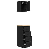 Garage Cabinets 2 pcs Black Engineered Wood 3328315
