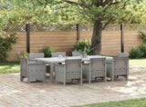 Garden Dining Set 9 pcs Light Grey Polypropylene 3378591