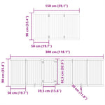 Dog Gate with Door Foldable 15 Panels 750 cm Poplar Wood 3155646
