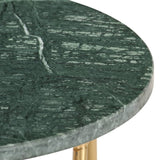 ZNTS Coffee Table Green 40x40x40 cm Real Stone with Marble Texture 286444