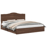 Storage Bed with Drawer Brown Oak 200 x 200 cm Engineered Wood 3413477