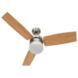 Ceiling Fan with Light and Remote Control 108 cm Light Brown 51490