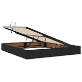 Storage Bed with Mattress Black 180 x 200 cm Fabric 3370030