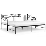 Pull-out Sofa Bed Frame without Mattress Black Metal 90x200 cm 324764