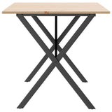 ZNTS Dining Table X-Frame 140x80x75 cm Solid Wood Pine and Steel 3282698