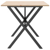 Dining Table X-Frame 140x80x75 cm Solid Wood Pine and Steel 3282698