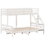 ZNTS Bunk Bed without Mattress 90x200/140x200 cm White Solid Wood 3207190