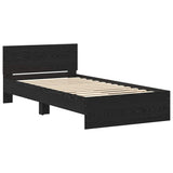 Bed Frame Black Oak 203 x 104 x 70 cm Engineered Wood 3376052