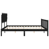 Bed Frame without Mattress Black 200x200 cm Solid Wood Pine 3193490