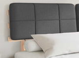 Bed Frame with Upholstered Headboard Natural and Dark grey 877425