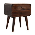 Curved Dark Walnut Bedside IN1767