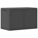 Garden Storage Box 180L Black PP Rattan 151228