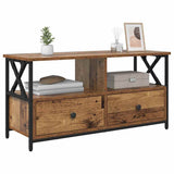 TV Cabinet Old Wood 90 x 33 x 45 cm Engineered Wood and Steel 881301