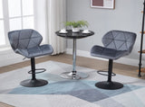 Adjustable Bar Stools Set of 2, Armless Upholstered Swivel Counter Chairs, Barstools with Back, T3398P344427