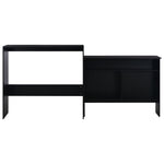 ZNTS Bar Table with 2 Table Tops Black 130x40x120 cm 280218