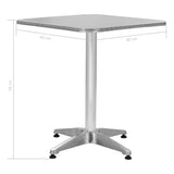 Garden Table Silver 60x60x70 cm Aluminium 48715