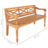 Batavia Bench 123 cm Solid Mahogany Wood Light Brown 337078