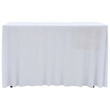 2 pcs Stretch Table Covers with Skirt 183x76x74 cm White 133585