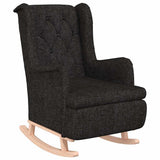 Armchair with Solid Rubber Wood Rocking Legs Black Fabric 329407