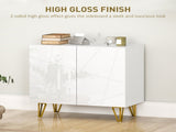Modern Luxe High Gloss Sideboard, with Hairpin Legs - White T3398P377927