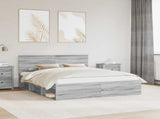 Bed Frame Grey Sonoma 160 x 200 cm Solid Pine Wood 3410578