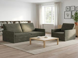 Sofa Set 2 pcs Light Grey Corduroy Fabric 3433248